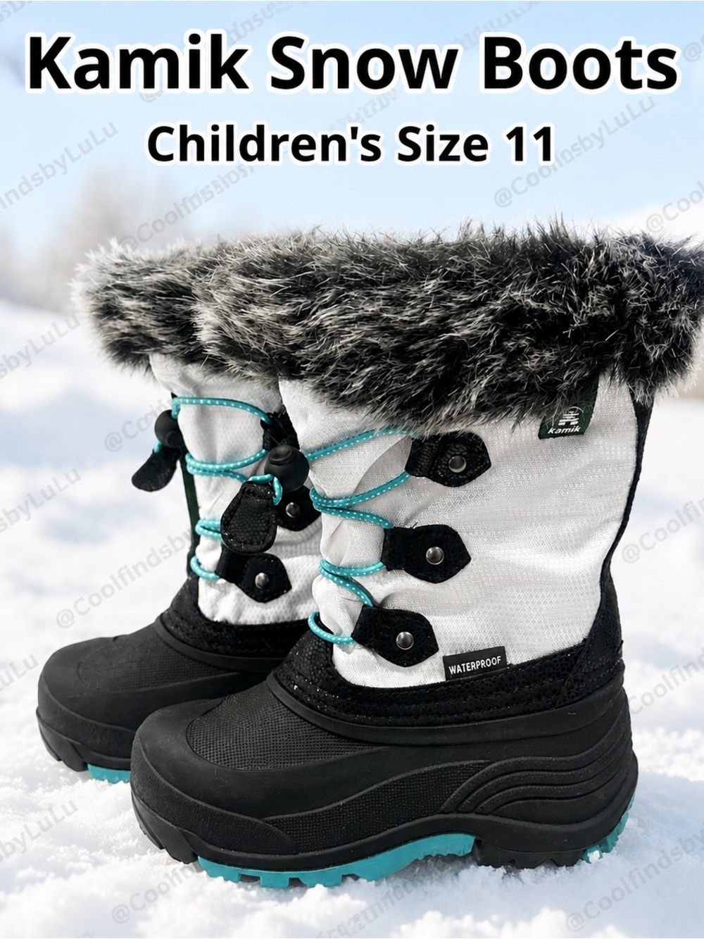Kamik Children’s Waterproof Snow Boots – Size 11